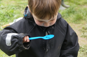 boy with tadpoles