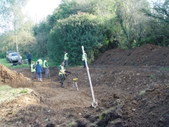 Pond under construction